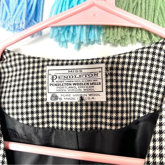 Vintage Pendleton Virgin Wool Herringbone Business Career Button Front Blazer - Picture 8 of 15